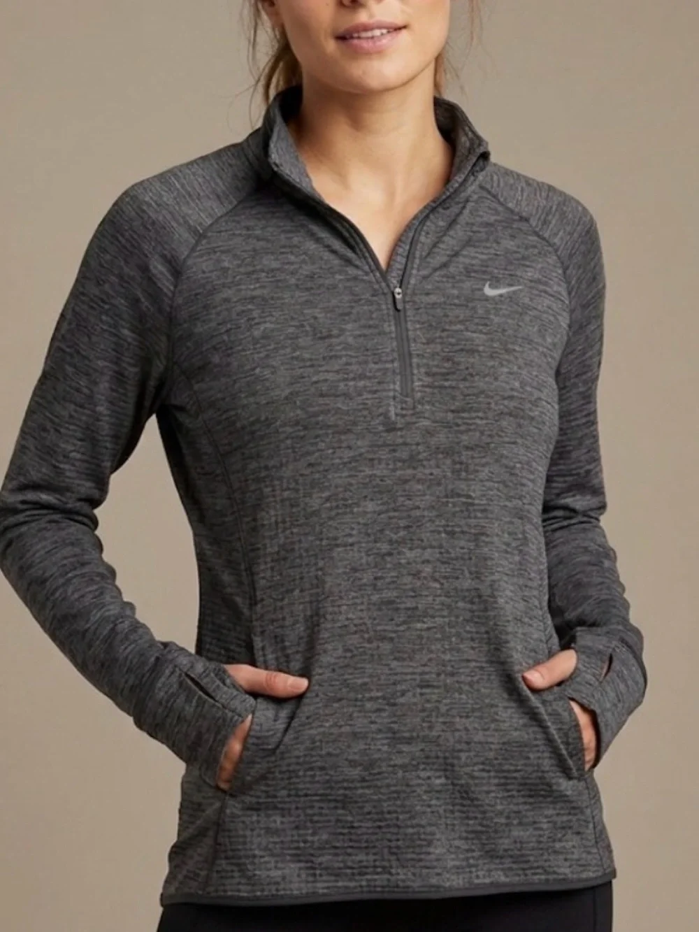 Nike Dri-FIT Element 1/2 Zip Thermal Running Top Gray Large